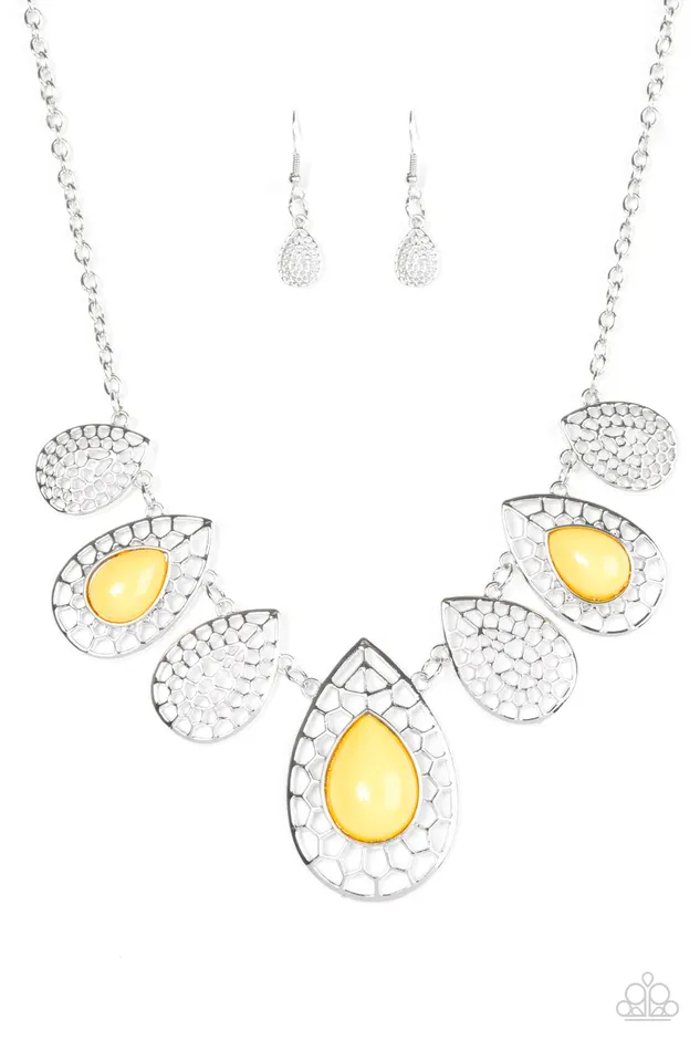 Paparazzi Necklace Jungle Jane Yellow Paparazzi Jewelry Necklaces