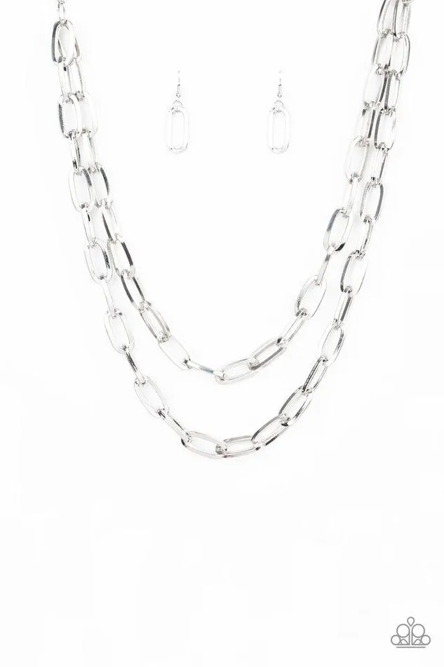 Paparazzi Necklace Make A CHAINge Silver Paparazzi Jewelry Necklaces