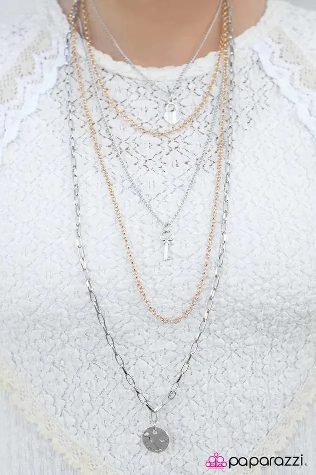 Paparazzi Necklace Right On Key Gold Paparazzi Jewelry Necklaces