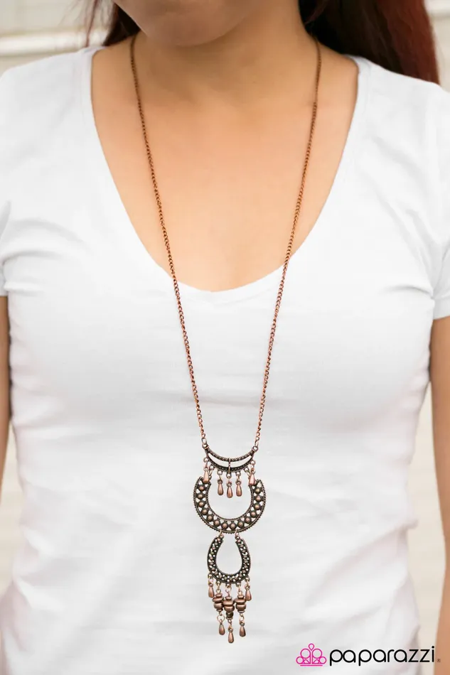 Paparazzi Necklace Thank Your Lucky Stars Copper Paparazzi Jewelry Necklaces