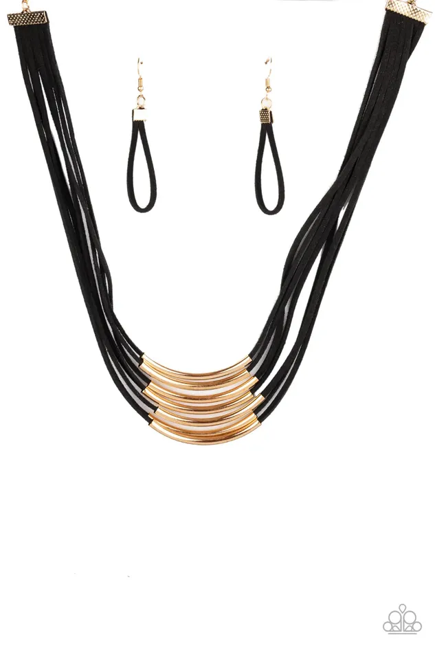 Paparazzi Necklace Walk The WALKABOUT Gold Paparazzi Jewelry Necklaces