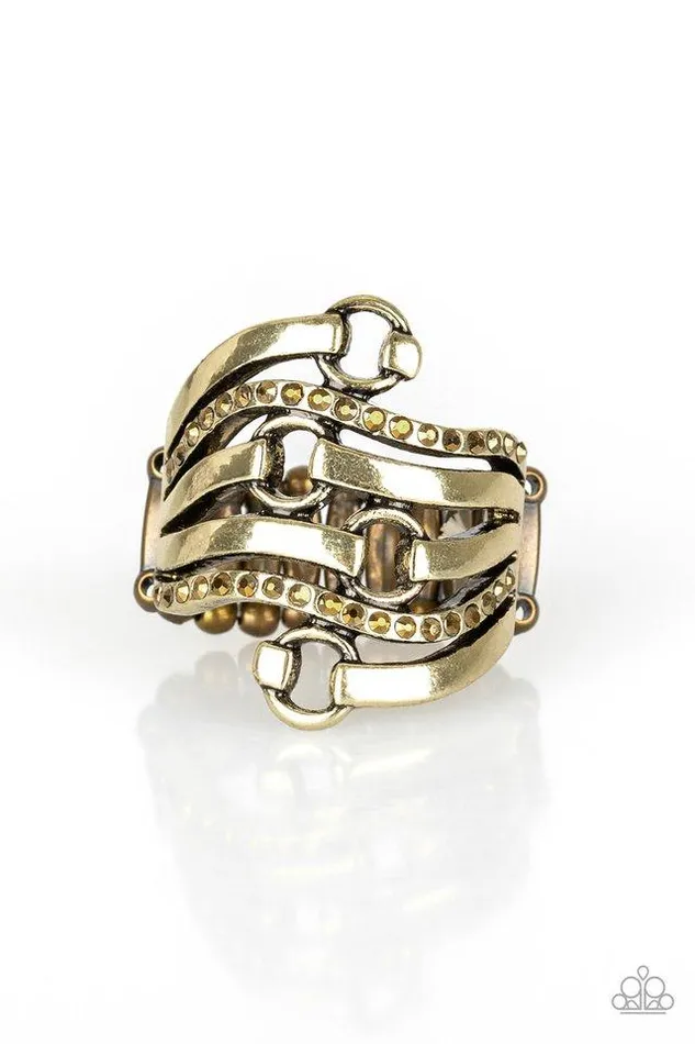 Paparazzi Ring Buckle Up Brass Paparazzi Jewelry Rings