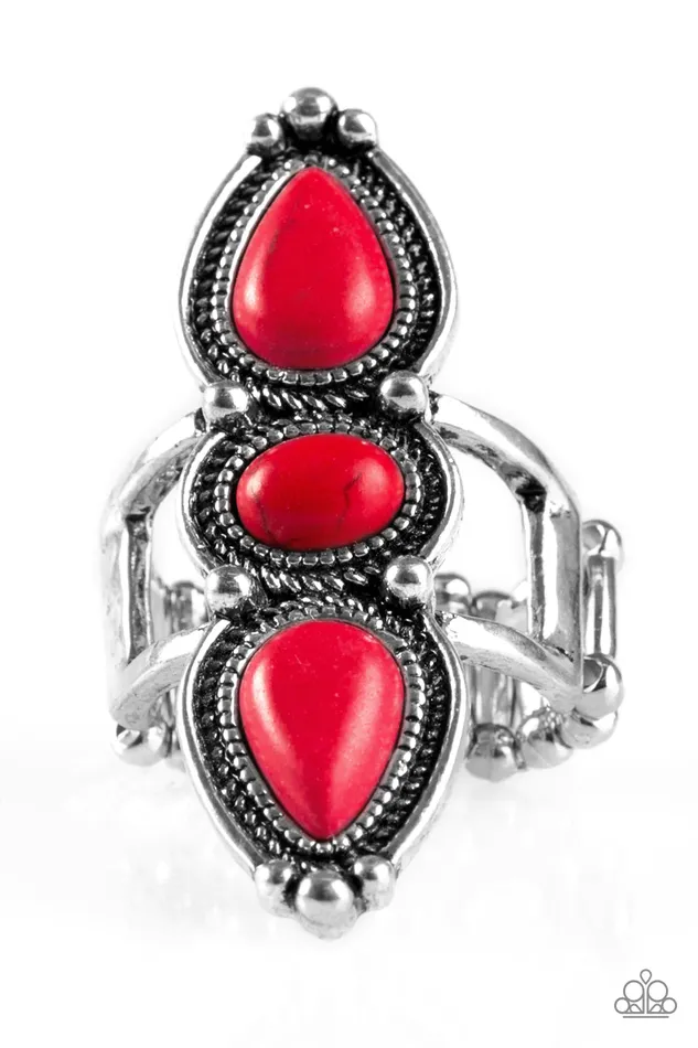 Paparazzi Ring Calling All Chiefs Red Paparazzi Jewelry Rings