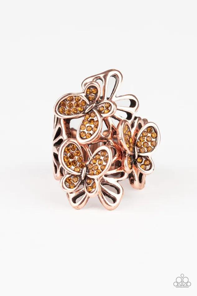 Paparazzi Ring Flighty Flutter Copper Paparazzi Jewelry Rings Paparazzi Ring Flighty Flutter Copper Paparazzi Jewelry Rings