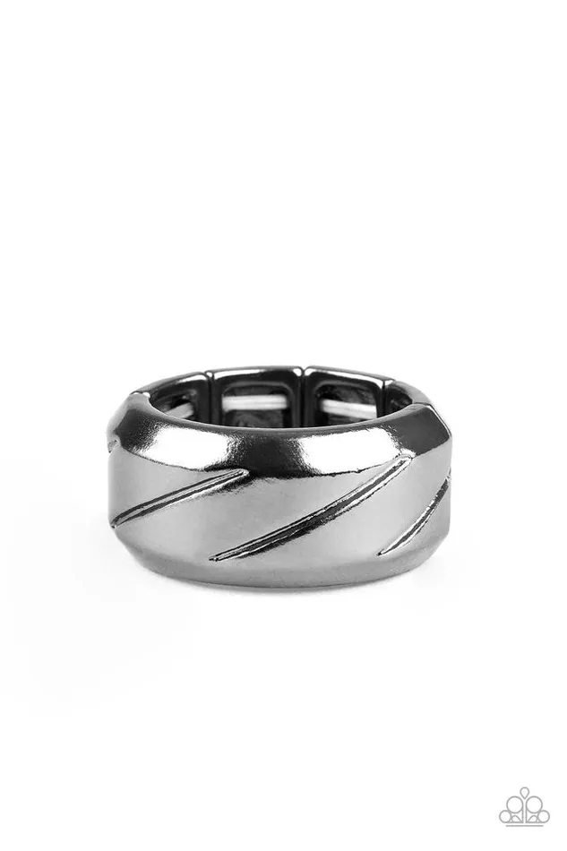 Paparazzi Ring Sideswiped Black Paparazzi Jewelry Rings Paparazzi Ring Sideswiped Black Paparazzi Jewelry Rings