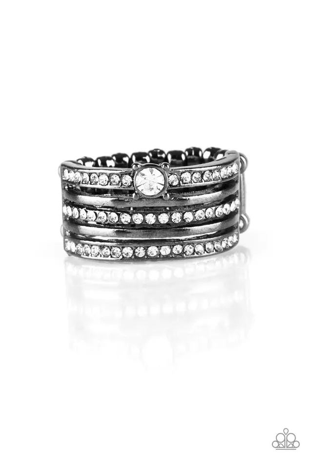 Paparazzi Ring The Dealmaker Black Paparazzi Jewelry Rings