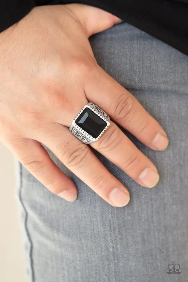 Paparazzi Ring Winning Attitude Black Paparazzi Jewelry Rings