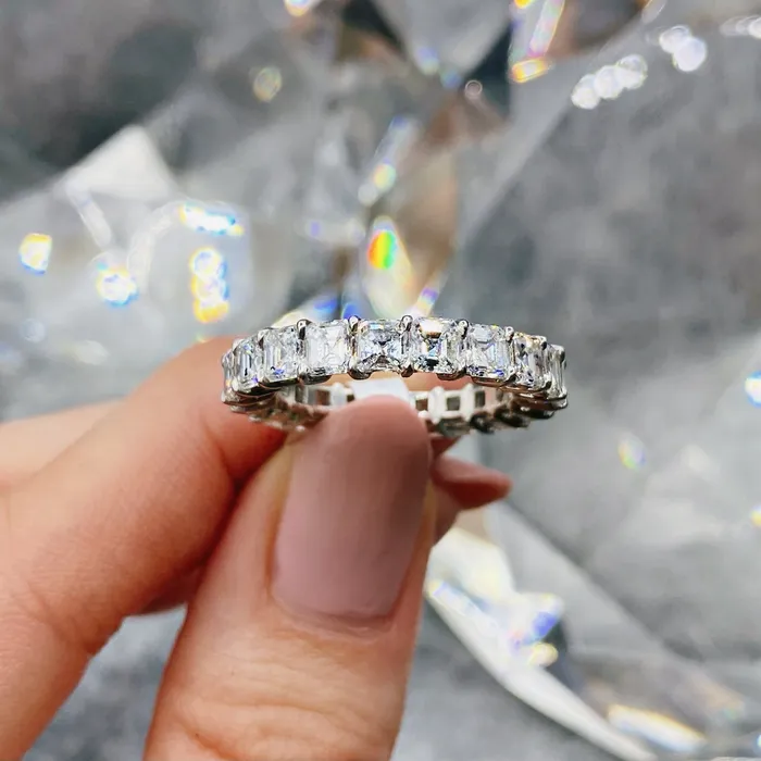 Platinum Asscher Cut Eternity Band with 500ct TDW NE176500 Diamond Source NYC Rings Platinum Asscher Cut Eternity Band with 500ct TDW NE176500 Diamond Source NYC Rings