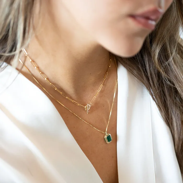 RG Necklaces 14k Diamond Toggle Necklace 10 CTW