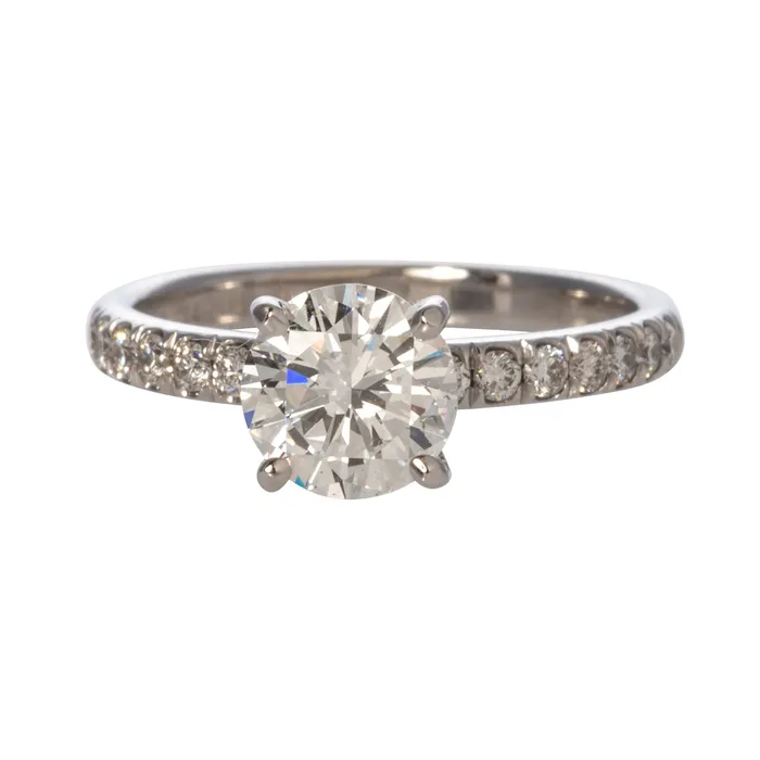 Rings 110ct F SI1 Round Diamond Solitaire Pav 14K Gold Engagement Ring Croghans Rings 110ct F SI1 Round Diamond Solitaire Pav 14K Gold Engagement Ring Croghans