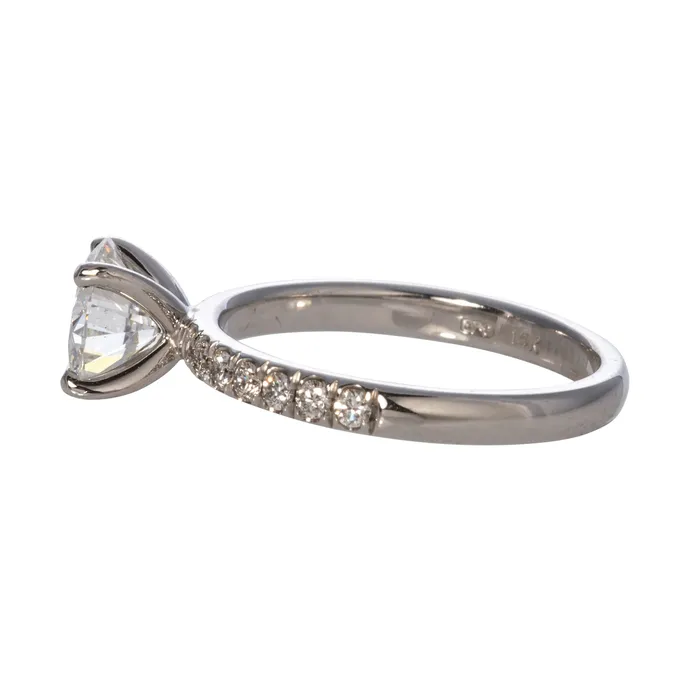 Rings 110ct F SI1 Round Diamond Solitaire Pav 14K Gold Engagement Ring Croghans