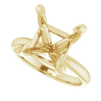 Rings 14K Yellow Gold Solitaire Ring for Asscher Engagement Collections