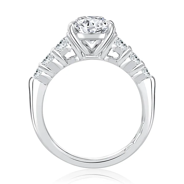 Rings A Jaffe 14K White Gold Oval Semi Mount Diamond Ring A Jaffe