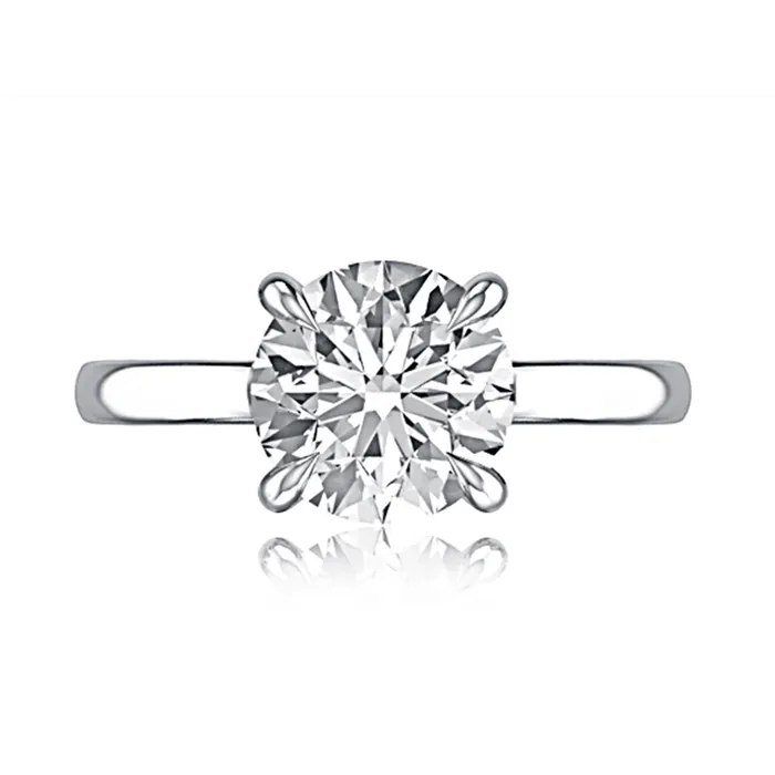 Rings A Jaffe A Jaffe 14K White Gold Solitaire Ring for Round Diamond