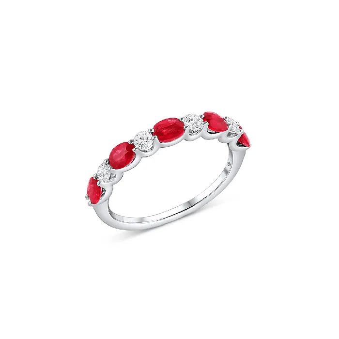 Rings CJ Charles Jewelers 18k White Gold 101ctw Ruby and Diamond Band