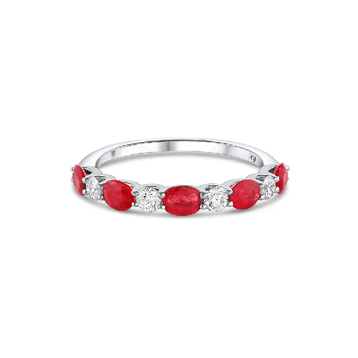 Rings CJ Charles Jewelers 18k White Gold 101ctw Ruby and Diamond Band