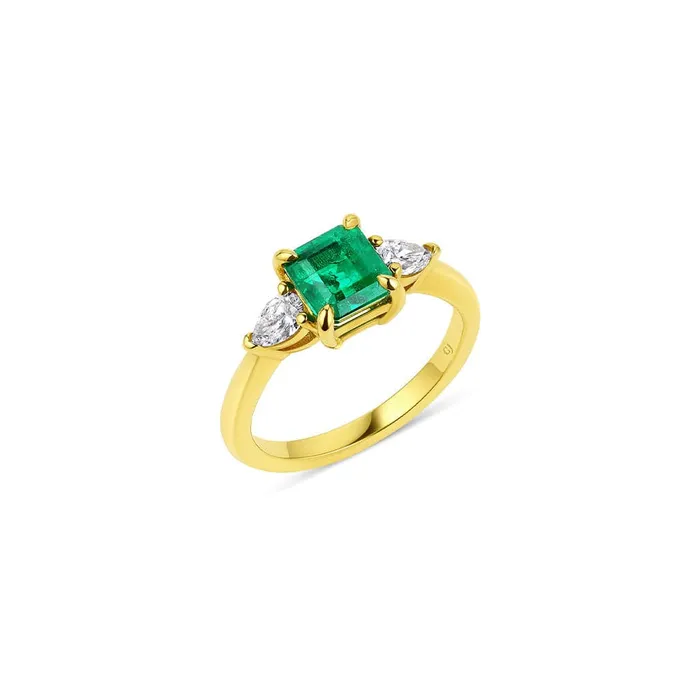 Rings CJ Charles Jewelers 18kt Yellow Gold 127ct Brazil Emerald and Diamond Ring GIA Certified Rings CJ Charles Jewelers 18kt Yellow Gold 127ct Brazil Emerald and Diamond Ring GIA Certified