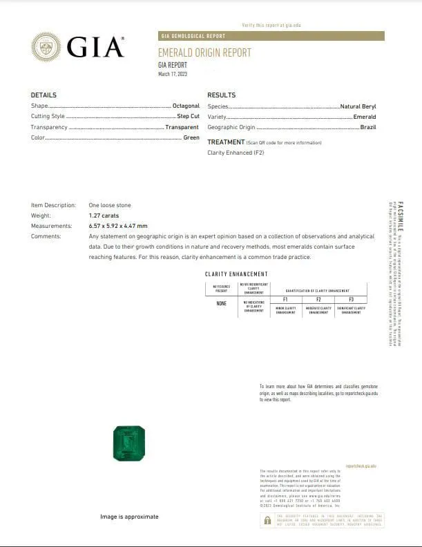 Rings CJ Charles Jewelers 18kt Yellow Gold 127ct Brazil Emerald and Diamond Ring GIA Certified