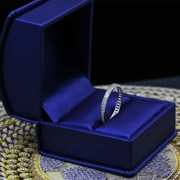 Rings Diamond Source NYC Elegant White Gold Diamond Band BA456640