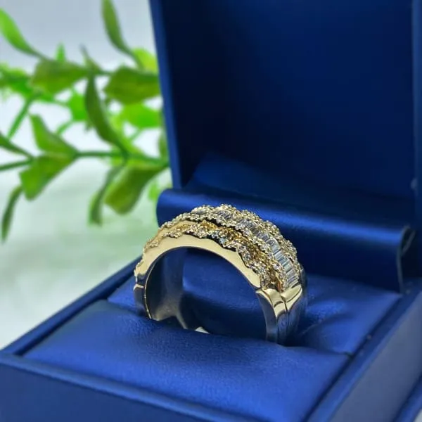 Rings Diamond Source NYC Natural Round Brilliant Baguette Diamond Cocktail Ring Set in 14K Yellow Gold 230ct tw Rings Diamond Source NYC Natural Round Brilliant Baguette Diamond Cocktail Ring Set in 14K Yellow Gold 230ct tw