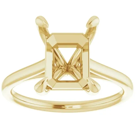 Rings Engagement Collections 14K Yellow Gold 9x7 Emerald Solitaire Ring