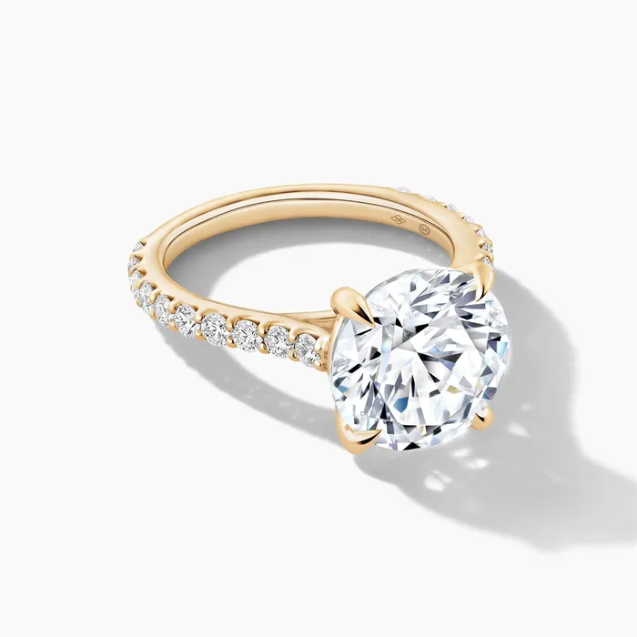 Rings Engagement Collections 18K Yellow Gold Diamond Semimount Ring Round Cut Center Rings Engagement Collections 18K Yellow Gold Diamond Semimount Ring Round Cut Center