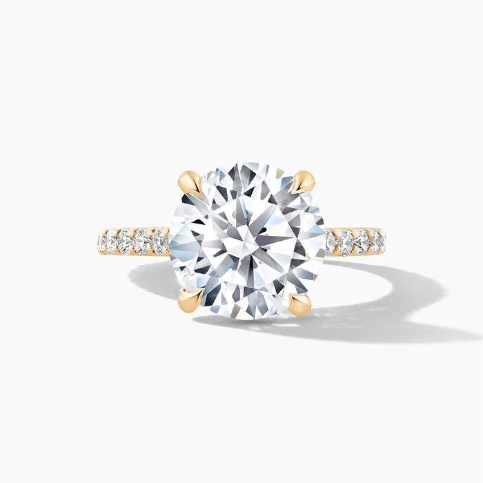 Rings Engagement Collections 18K Yellow Gold Diamond Semimount Ring Round Cut Center Rings Engagement Collections 18K Yellow Gold Diamond Semimount Ring Round Cut Center