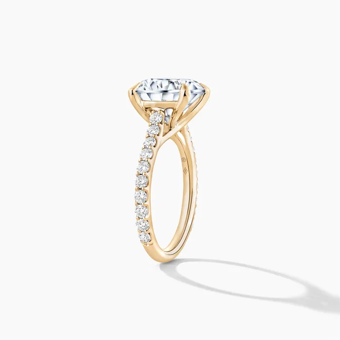 Rings Engagement Collections 18K Yellow Gold Diamond Semimount Ring Round Cut Center Rings Engagement Collections 18K Yellow Gold Diamond Semimount Ring Round Cut Center