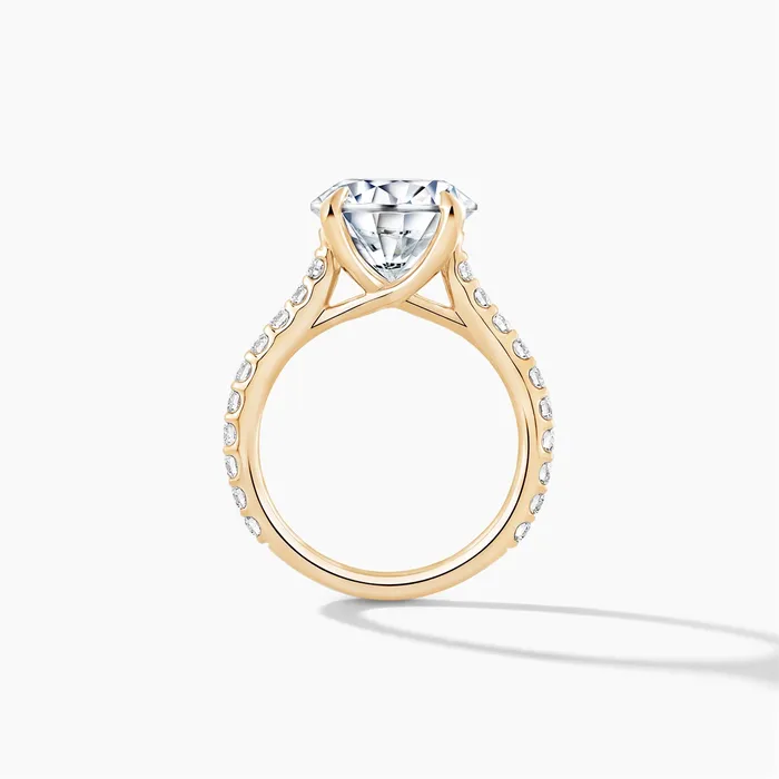 Rings Engagement Collections 18K Yellow Gold Diamond Semimount Ring Round Cut Center Rings Engagement Collections 18K Yellow Gold Diamond Semimount Ring Round Cut Center