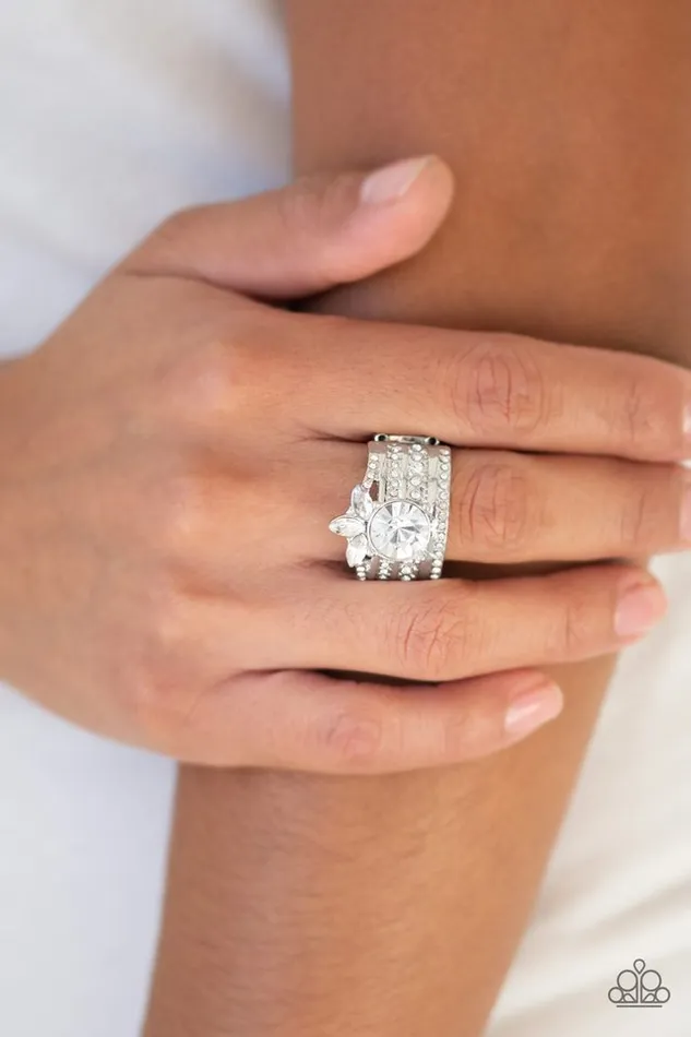 Rings Paparazzi Jewelry Paparazzi Ring Top Dollar Bling White