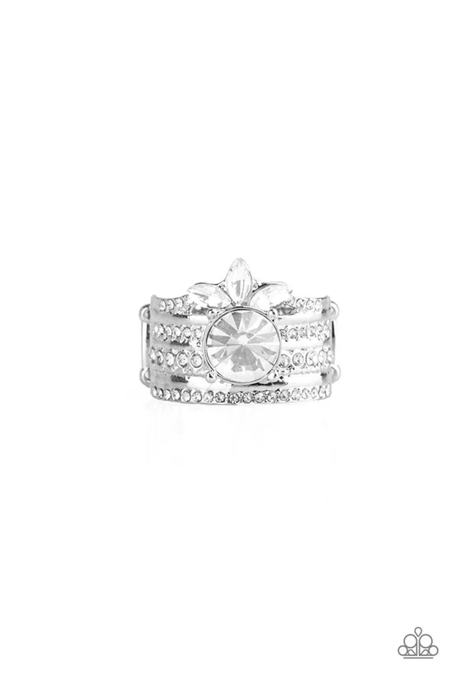 Rings Paparazzi Jewelry Paparazzi Ring Top Dollar Bling White Rings Paparazzi Jewelry Paparazzi Ring Top Dollar Bling White