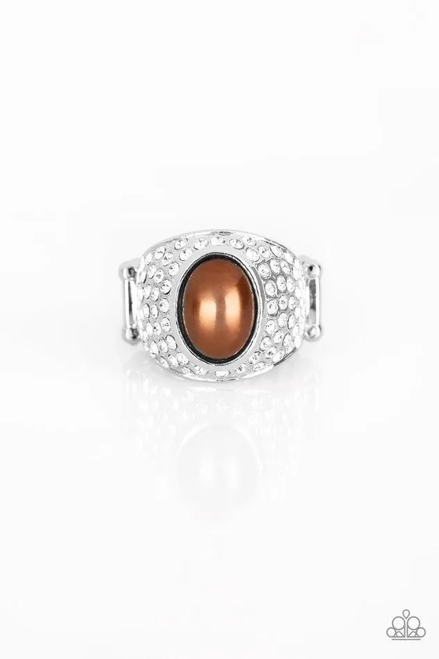 Rings Paparazzi Ring Glittering GoGetter Brown Paparazzi Jewelry