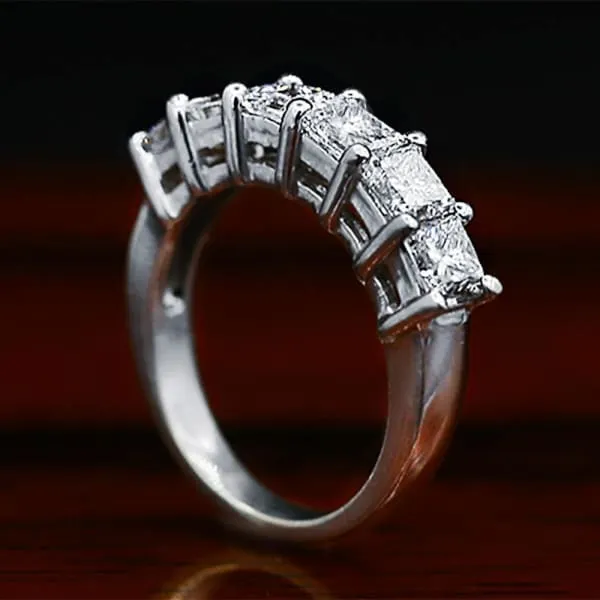 Rings Six Stone Diamond Wedding Band Set in 14K White Gold 225ct tw Princess Cut Natural Diamonds Diamond Source NYC Rings Six Stone Diamond Wedding Band Set in 14K White Gold 225ct tw Princess Cut Natural Diamonds Diamond Source NYC