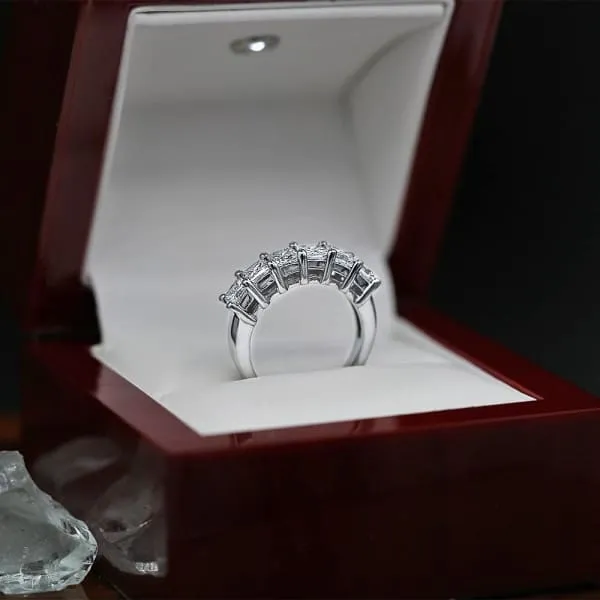 Rings Six Stone Diamond Wedding Band Set in 14K White Gold 225ct tw Princess Cut Natural Diamonds Diamond Source NYC Rings Six Stone Diamond Wedding Band Set in 14K White Gold 225ct tw Princess Cut Natural Diamonds Diamond Source NYC