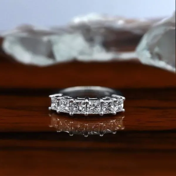 Rings Six Stone Diamond Wedding Band Set in 14K White Gold 225ct tw Princess Cut Natural Diamonds Diamond Source NYC Rings Six Stone Diamond Wedding Band Set in 14K White Gold 225ct tw Princess Cut Natural Diamonds Diamond Source NYC