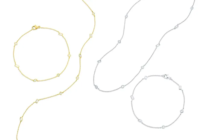 Rivire Yellow Gold Multishape Diamond Bracelet CJ Charles Jewelers Bracelets