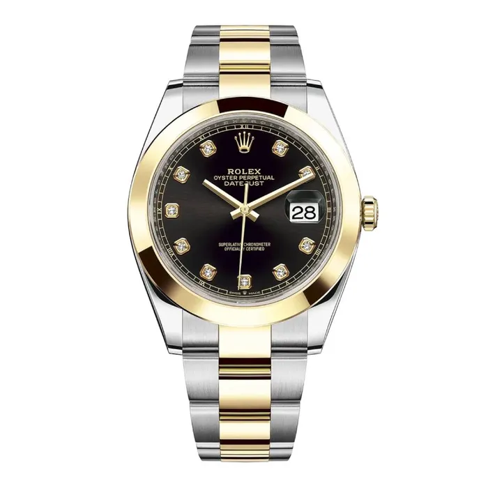 Rolex Bracelets Rolex Datejust 41mm Ref 1263030005 Black Diamond Dial Two Tone Stainless Steel 18K Yellow Gold Oyster Bracelet Mens Watch Rolex Bracelets Rolex Datejust 41mm Ref 1263030005 Black Diamond Dial Two Tone Stainless Steel 18K Yellow Gold Oyster Bracelet Mens Watch