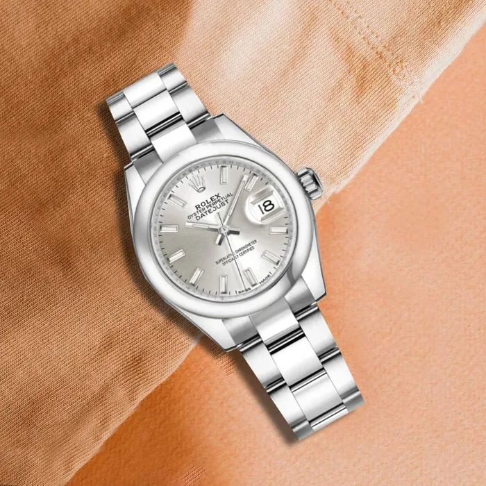 Rolex Bracelets Rolex LadyDatejust 28mm Ref 2791600006 Silver Stick Dial Stainless Steel Oyster Bracelet Womens Watch