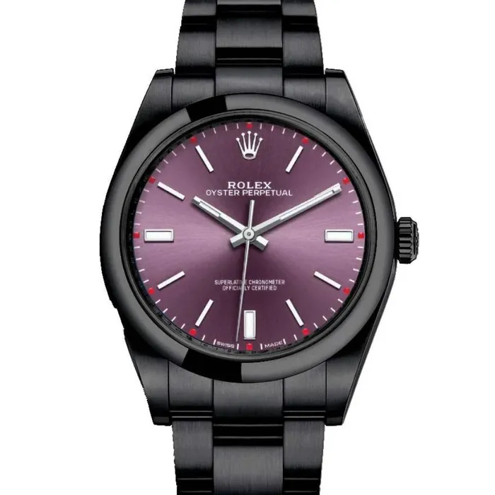 Rolex Bracelets Rolex Oyster Perpetual 39mm Ref 1143000002pvd2 Red Grape Stick Dial Black PVD Stainless Steel Oyster Bracelet Watch Rolex Bracelets Rolex Oyster Perpetual 39mm Ref 1143000002pvd2 Red Grape Stick Dial Black PVD Stainless Steel Oyster Bracelet Watch