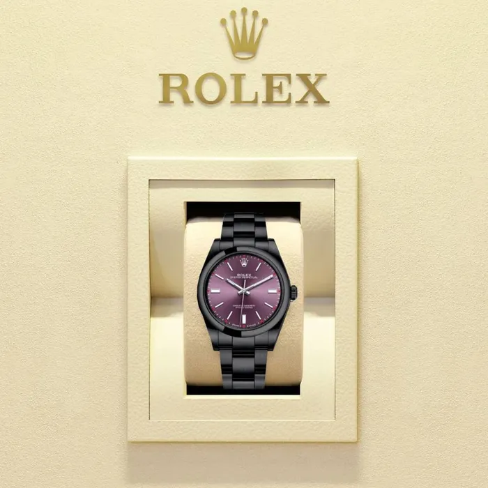 Rolex Bracelets Rolex Oyster Perpetual 39mm Ref 1143000002pvd2 Red Grape Stick Dial Black PVD Stainless Steel Oyster Bracelet Watch Rolex Bracelets Rolex Oyster Perpetual 39mm Ref 1143000002pvd2 Red Grape Stick Dial Black PVD Stainless Steel Oyster Bracelet Watch