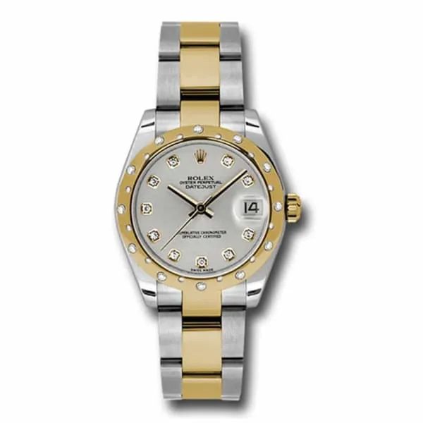 Rolex Datejust 31mm Ref 178343 sdo Silver Diamond Dial Diamond Bezel Two Tone Stainless Steel 18K Yellow Gold Oyster Bracelet Womens Watch Rolex Bracelets Rolex Datejust 31mm Ref 178343 sdo Silver Diamond Dial Diamond Bezel Two Tone Stainless Steel 18K Yellow Gold Oyster Bracelet Womens Watch Rolex Bracelets