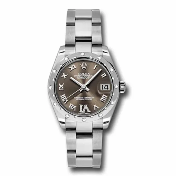 Rolex Datejust 31mm Ref 1783440017 Bronze Dial Diamond Bezel Stainless Steel Oyster Bracelet Womens Watch Rolex Bracelets