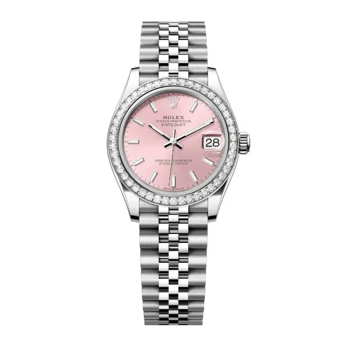 Rolex Rolex Datejust 31mm Ref 278384rbr0018 Pink Stick Dial Diamond Bezel Stainless Steel Jubilee Bracelet Womens Watch Bracelets Rolex Rolex Datejust 31mm Ref 278384rbr0018 Pink Stick Dial Diamond Bezel Stainless Steel Jubilee Bracelet Womens Watch Bracelets