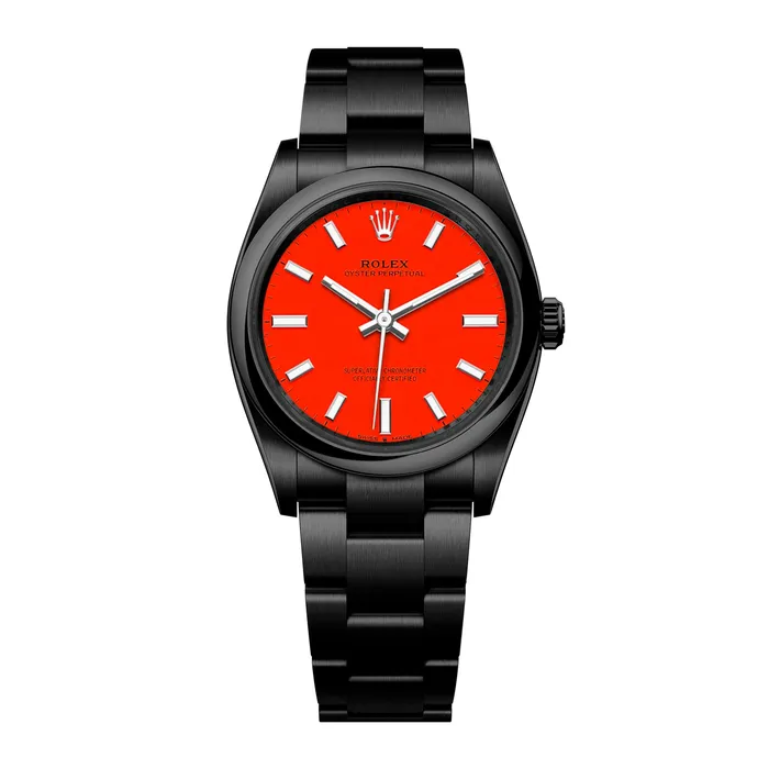 Rolex Rolex Oyster Perpetual 31mm Black PVD Stainless steel bracelet Coral red dial Smooth bezel Ladies Watch 2772000008pvd2 Bracelets