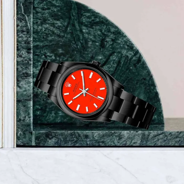 Rolex Rolex Oyster Perpetual 31mm Black PVD Stainless steel bracelet Coral red dial Smooth bezel Ladies Watch 2772000008pvd2 Bracelets
