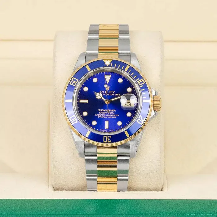 Rolex Submariner Date 40mm Ref 16613 Black Dial Two Tone Stainless Steel 18K Yellow Gold Oyster Bracelet Watch Rolex Bracelets