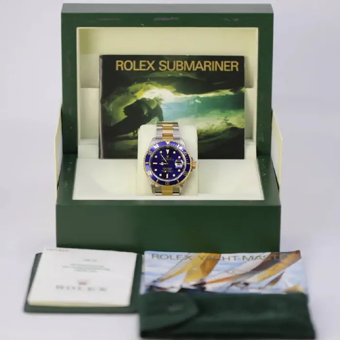 Rolex Submariner Date 40mm Ref 16613 Black Dial Two Tone Stainless Steel 18K Yellow Gold Oyster Bracelet Watch Rolex Bracelets
