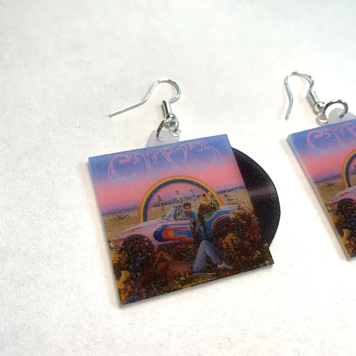 Sam Makes Things Earrings Jaden CTV3 Cool Tape Vol 3 Vinyl Album Handmade Earrings