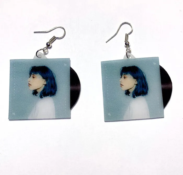 Sam Makes Things Earrings Kailee Morgue Medusa Vinyl Album Handmade Earrings