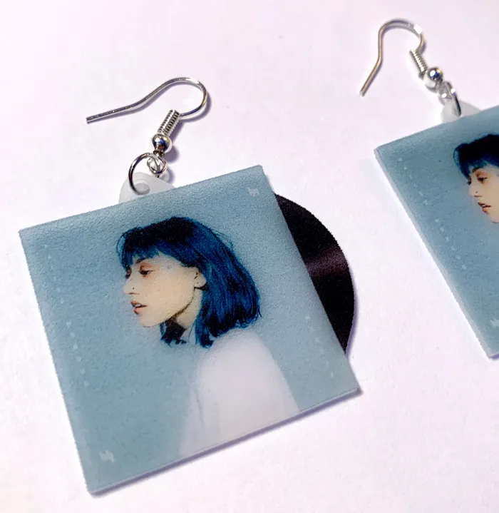 Sam Makes Things Earrings Kailee Morgue Medusa Vinyl Album Handmade Earrings